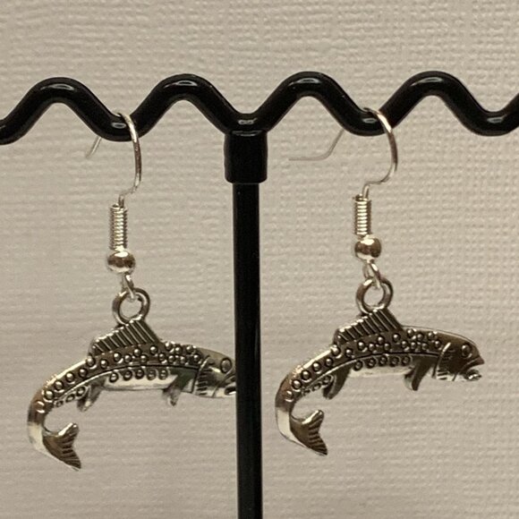 Fish Earring, Fishing Charm, Fish Jewelry, Gift Idea, Silly Animal Earring - Picture 4 of 9